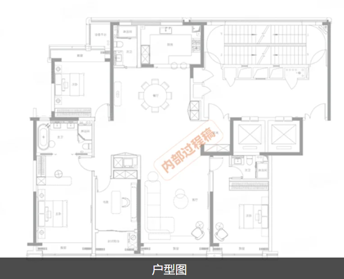  4室2厅3卫 216㎡户型图