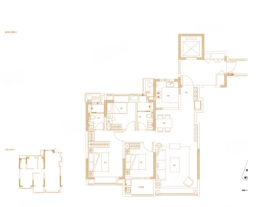  3室2厅2卫 120㎡户型图