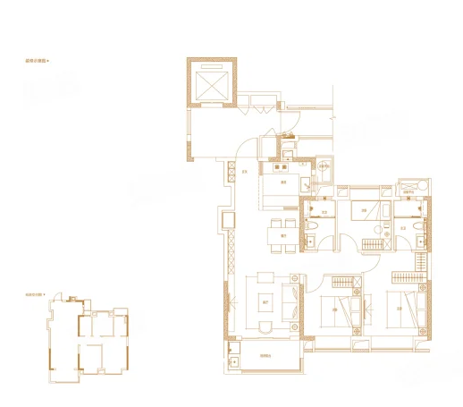  3室2厅2卫 105㎡户型图