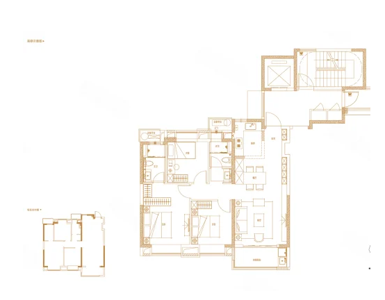  3室2厅2卫 114㎡户型图