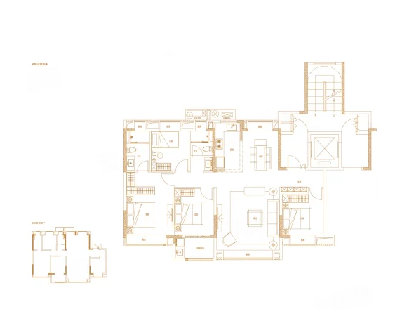  4室2厅2卫 143㎡户型图