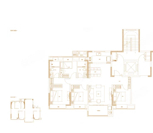  4室2厅2卫 130㎡户型图