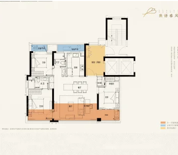  3室2厅2卫 108㎡户型图