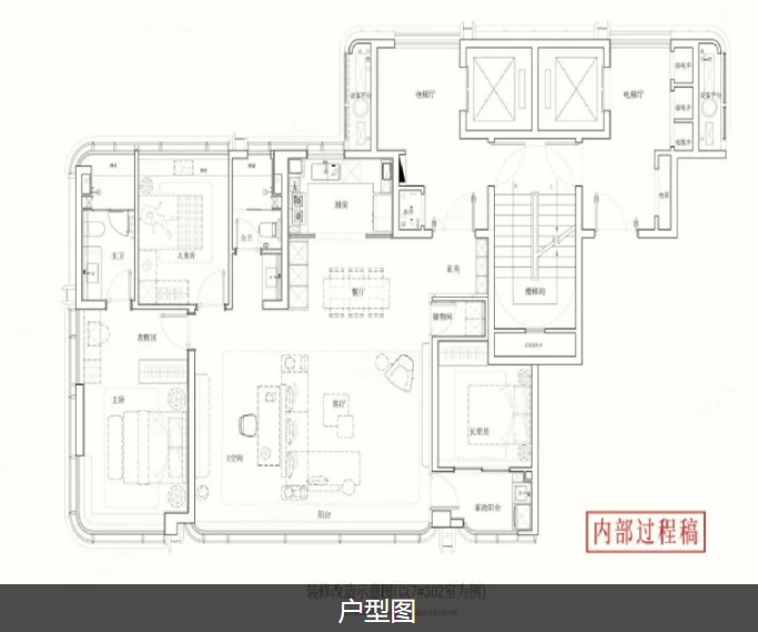  3室2厅2卫 140㎡户型图