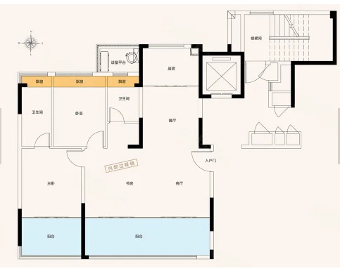  4室2厅2卫 133㎡户型图