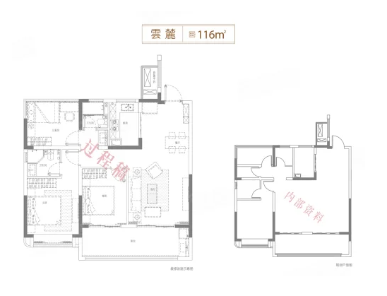  3室2厅2卫 116㎡户型图