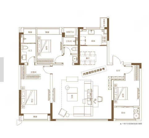  3室2厅2卫 146㎡户型图