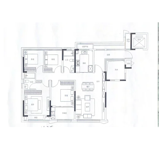  4室2厅2卫 143㎡户型图