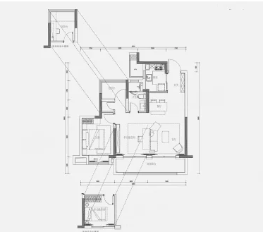  3室2厅1卫 89㎡户型图