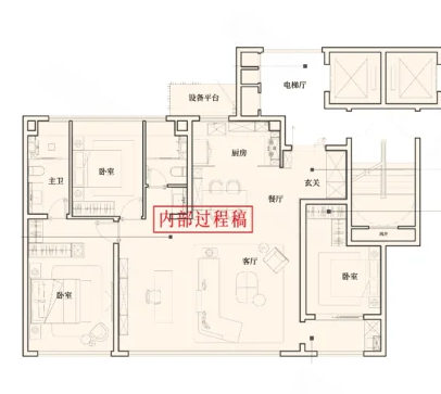  3室2厅2卫 139㎡户型图
