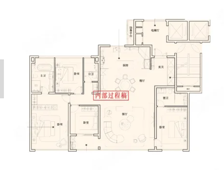  4室2厅2卫 186㎡户型图