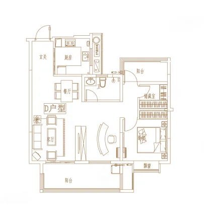 4室2厅2卫 180㎡户型图