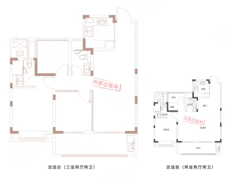  2室2厅2卫 105㎡户型图