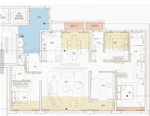  4室2厅3卫 176㎡户型图