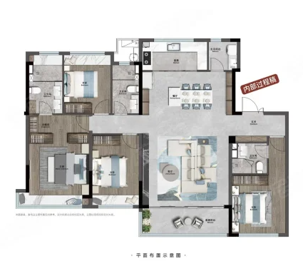  4室2厅3卫 165㎡户型图