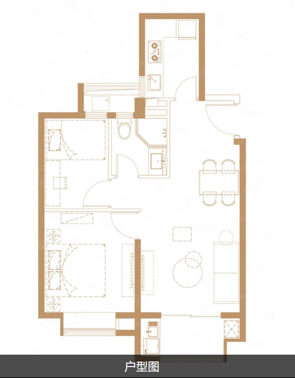  2室2厅1卫 78㎡户型图