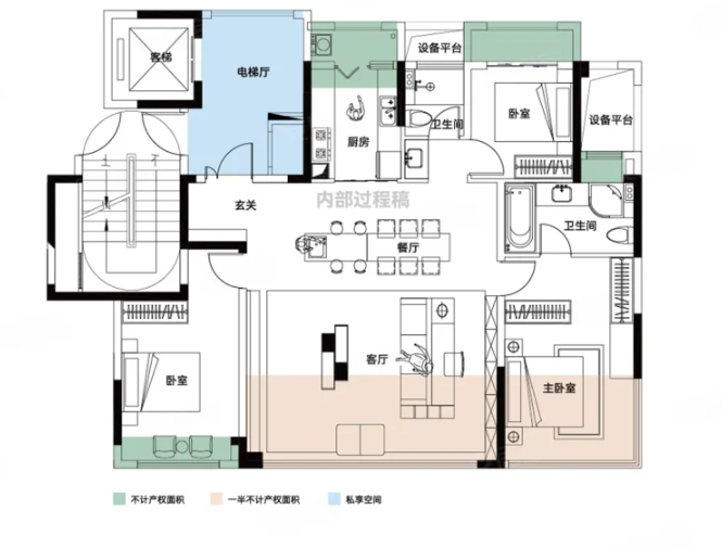  3室2厅2卫 120㎡户型图