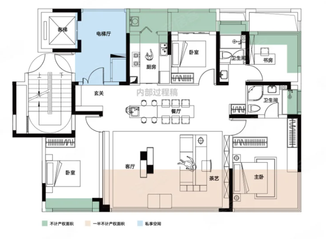  4室2厅2卫 135㎡户型图