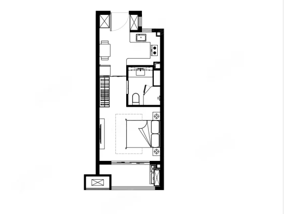  1室1厅1卫 50㎡户型图