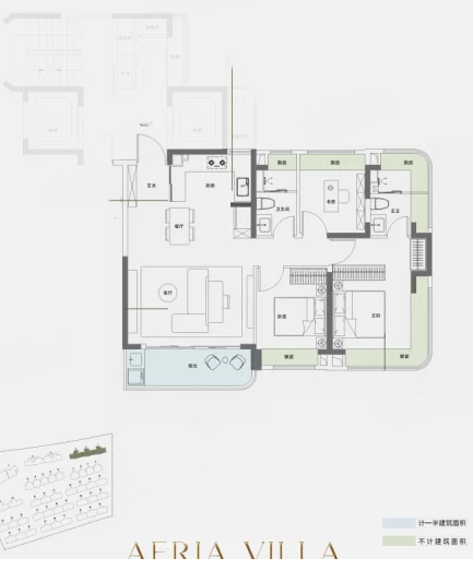  3室2厅2卫 112㎡户型图