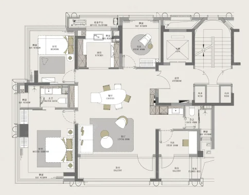  4室2厅2卫 140㎡户型图