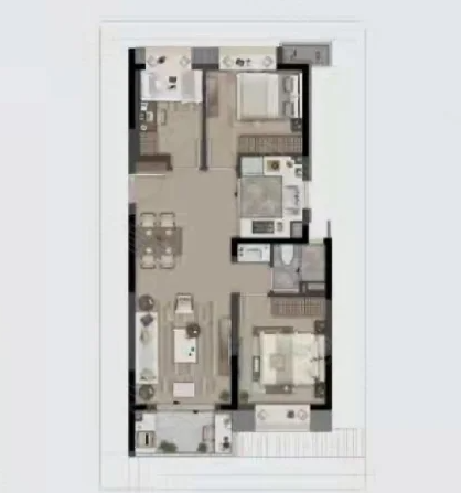  3室2厅1卫 88㎡户型图