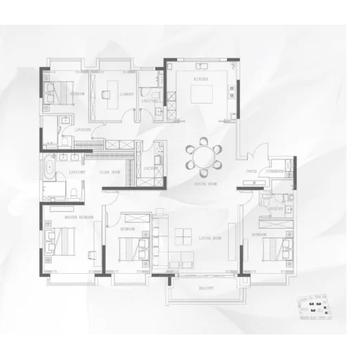  5室2厅3卫 269㎡户型图