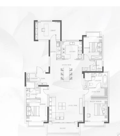  4室2厅3卫 209㎡户型图