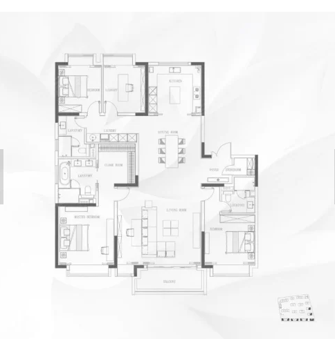  4室2厅3卫 229㎡户型图