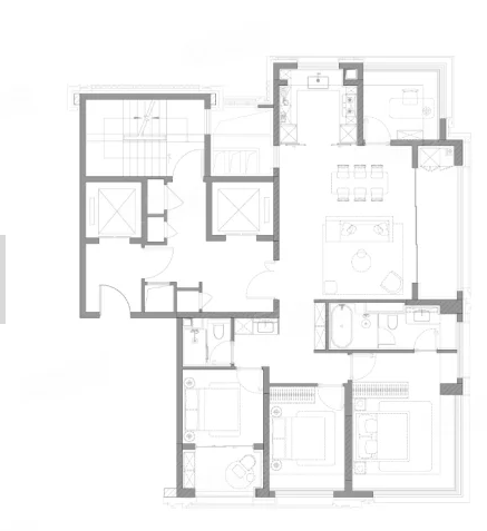  4室2厅2卫 139㎡户型图