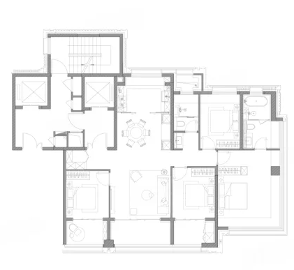  4室2厅2卫 154㎡户型图