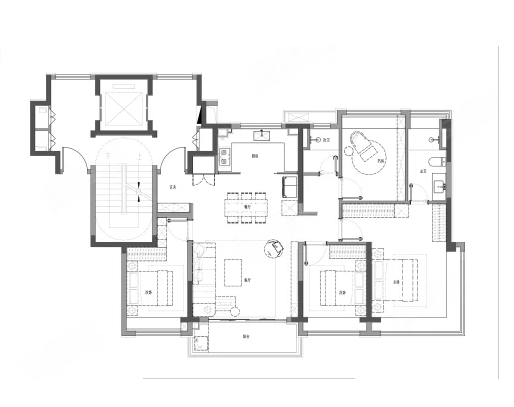  4室2厅2卫 144㎡户型图