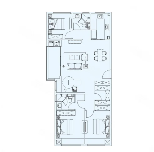  4室2厅2卫 125㎡户型图