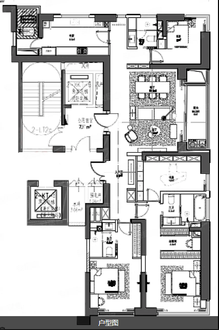  3室2厅3卫 233㎡户型图