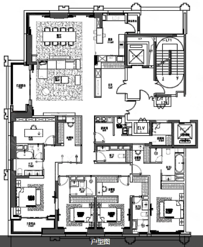  5室2厅5卫 389㎡户型图