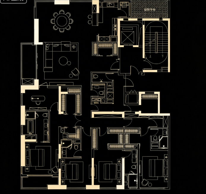  4室2厅5卫 408㎡户型图