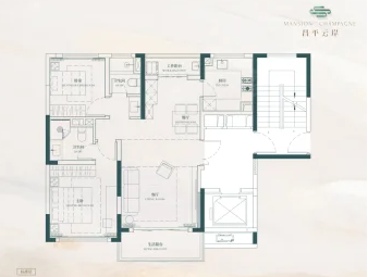  2室2厅2卫 112㎡户型图