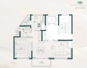  1室2厅1卫 94㎡户型图