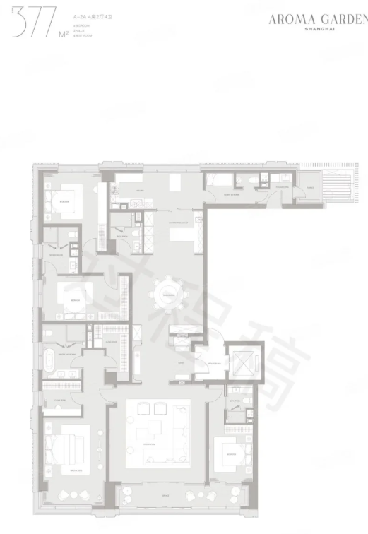  4室2厅4卫 377㎡户型图