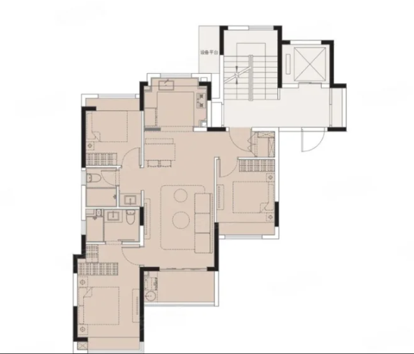  3室2厅2卫 103㎡户型图