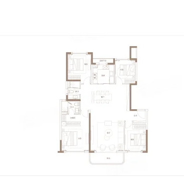  4室2厅2卫 153㎡户型图