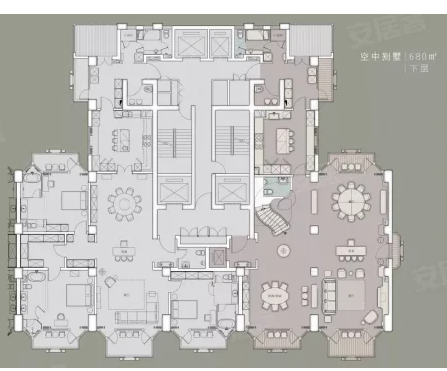  3室5厅7卫 680㎡户型图