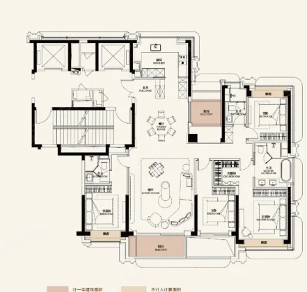  4室2厅3卫 200㎡户型图