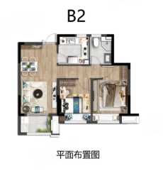  2室2厅1卫 72㎡户型图