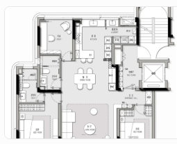  3室2厅2卫 116㎡户型图