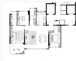  4室2厅2卫 129㎡户型图